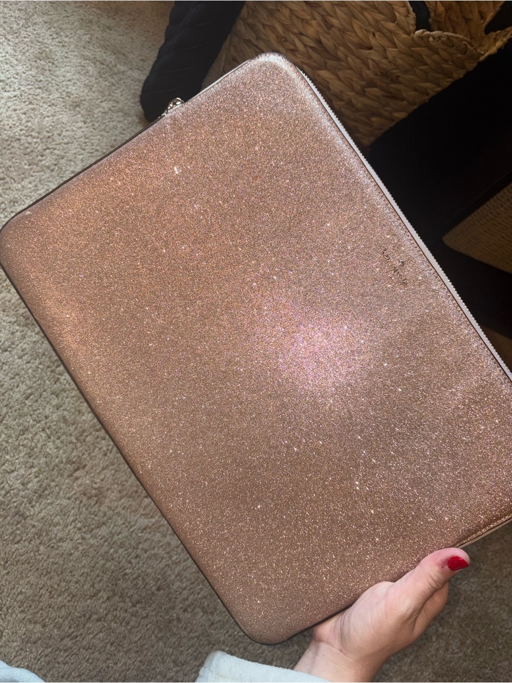 kate spade Rose Gold Glitter Tote, Wallet & Laptop Sleeve Set - Picture 3 of 8